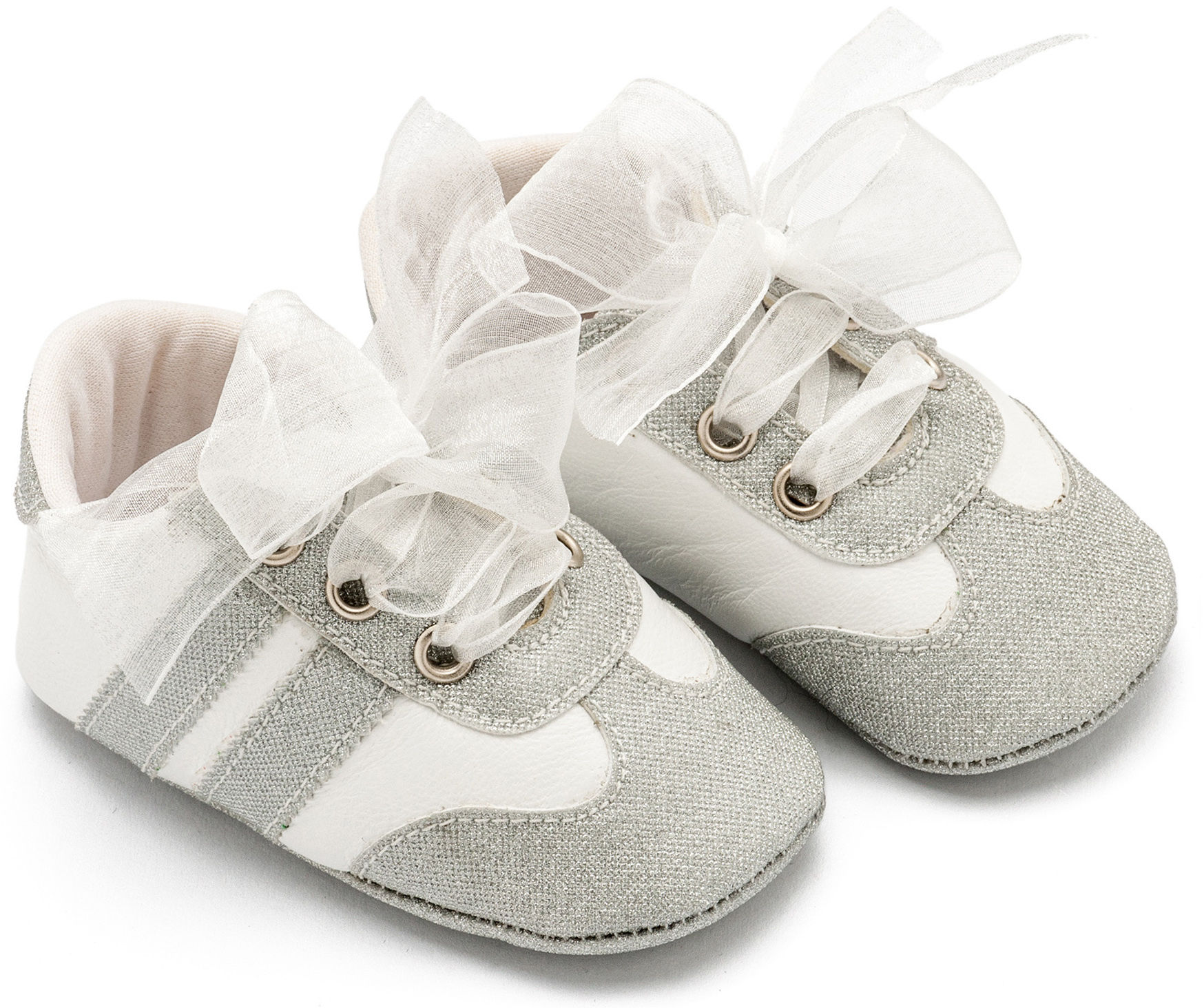 Βαπτιστικά παπούτσια κορίτσι BabyWalker Mi 1653 ασημί
