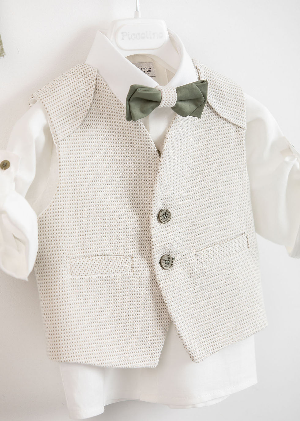 Βαπτιστικό κοστούμι Piccolino Raffa σε χρώμα Olive