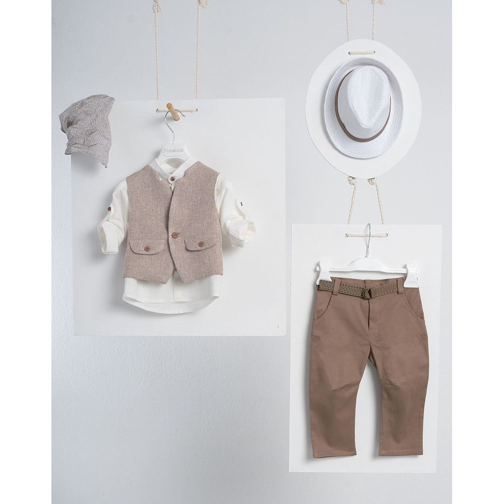 Βαπτιστικό κοστούμι Piccolino Mateo Capuccino-AG22S64CAP