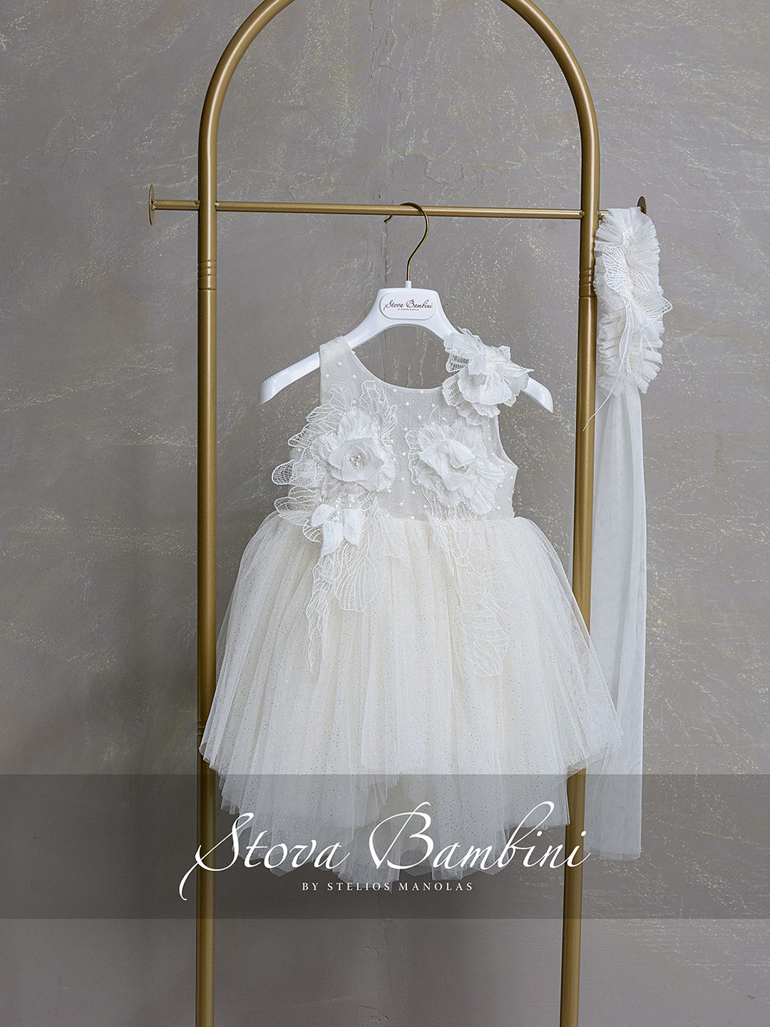 Βαπτιστικό φόρεμα Stova Bambini G8 σε απόχρωση Ivory