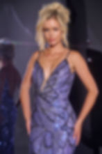 Thumbnail: Sequin Plunging V-Neck Gown with Intricate Beading 42600