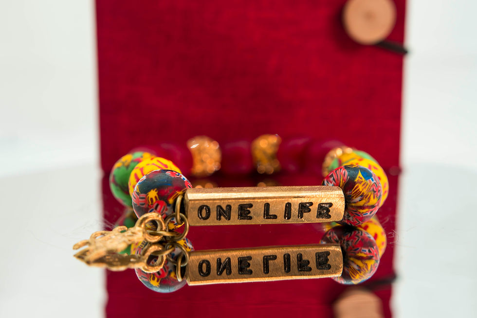 Thumbnail: One Life Motivation Afro Beads Bracelet