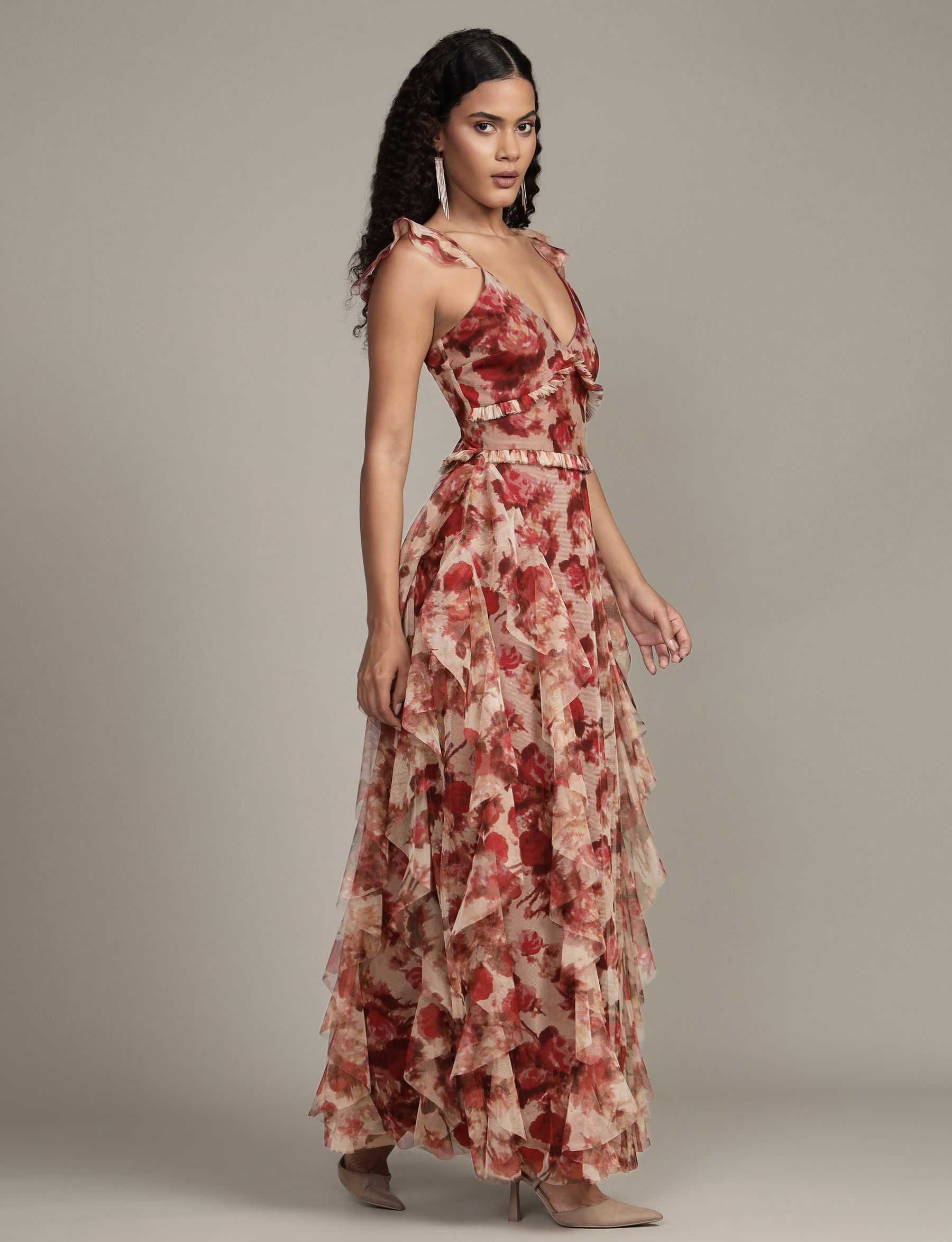 Arabella Maxi Dress in Rose Floral