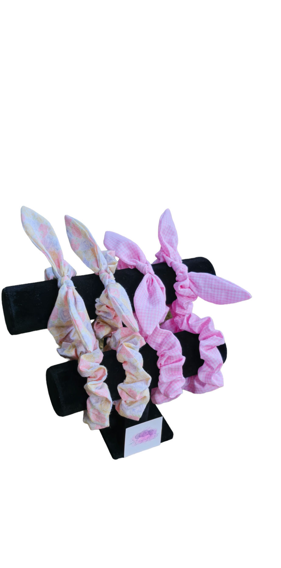 Thumbnail: Set of 3 - Hair Scrunchies - Pastel Collection - 2 Bows & 1 Basic