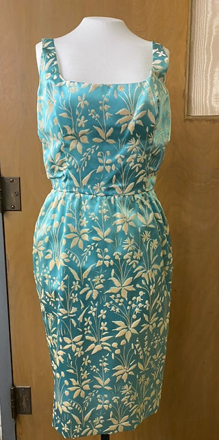 Pauline Trigere floral jacquard dress.