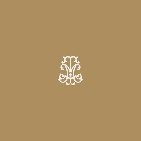 Elegant monogram on a brown background.