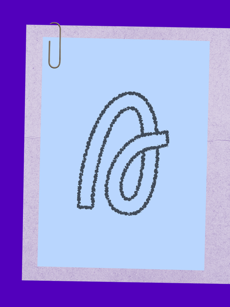 Abstract line drawing on a blue background.