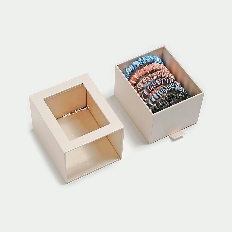 Thumbnail: Promeed Silk Scrunchies Skinny 6 pack. Variety of pastels in box.