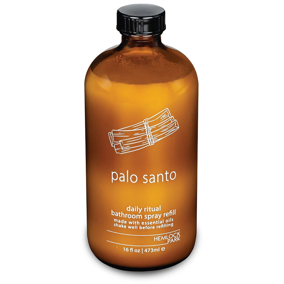 Hemlock Park Room Spray & Smudge Mist Palo Santo 16oz amber glass refill bottle with lid.