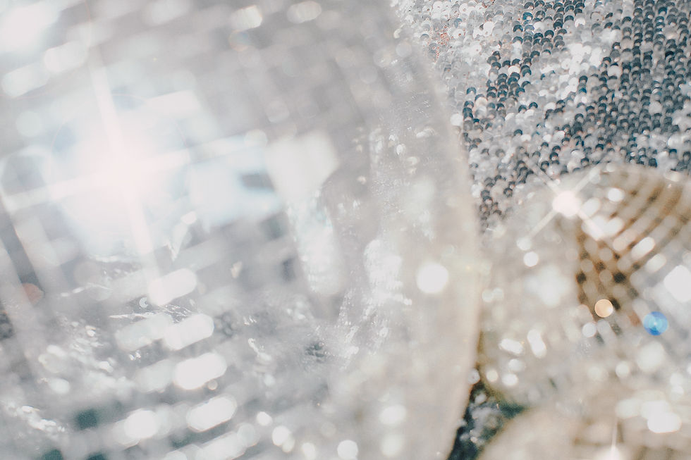 Sparkling disco ball and sequence.