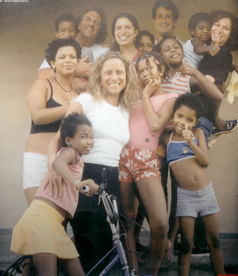 Jim Capaldi with girls from a shelter in Rio in 2002