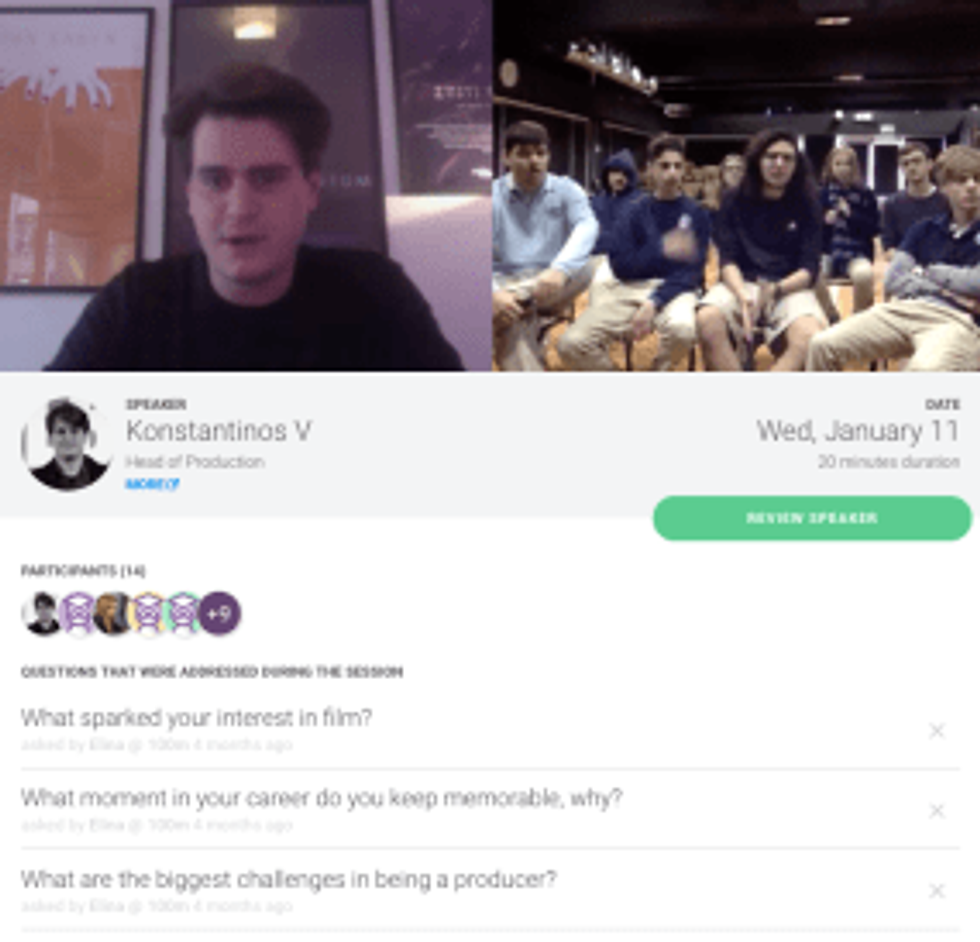 live 100mentors class session with Producer.