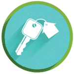 A graphicical element, icon showing house keys