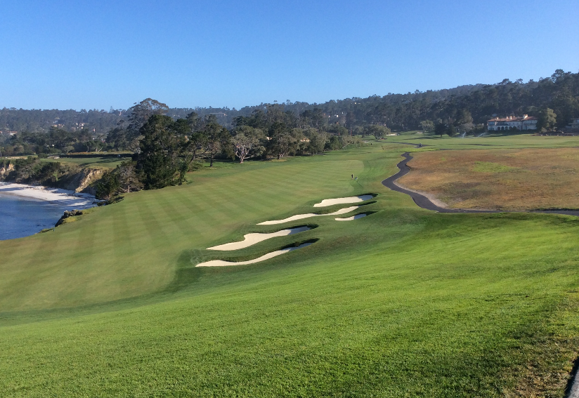 Sixth looking back toward fairway