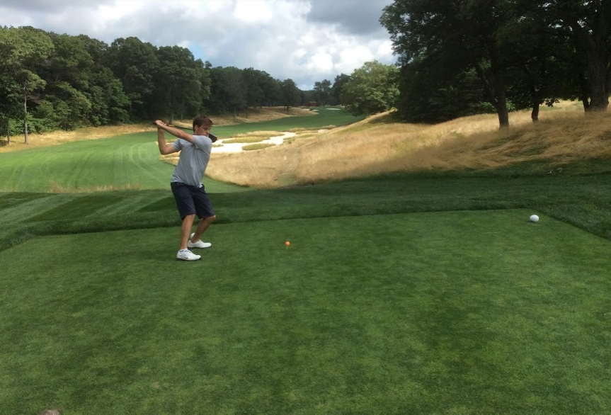Tee shot on five