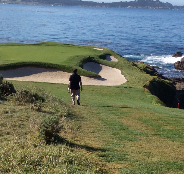 Walking toward seventh green