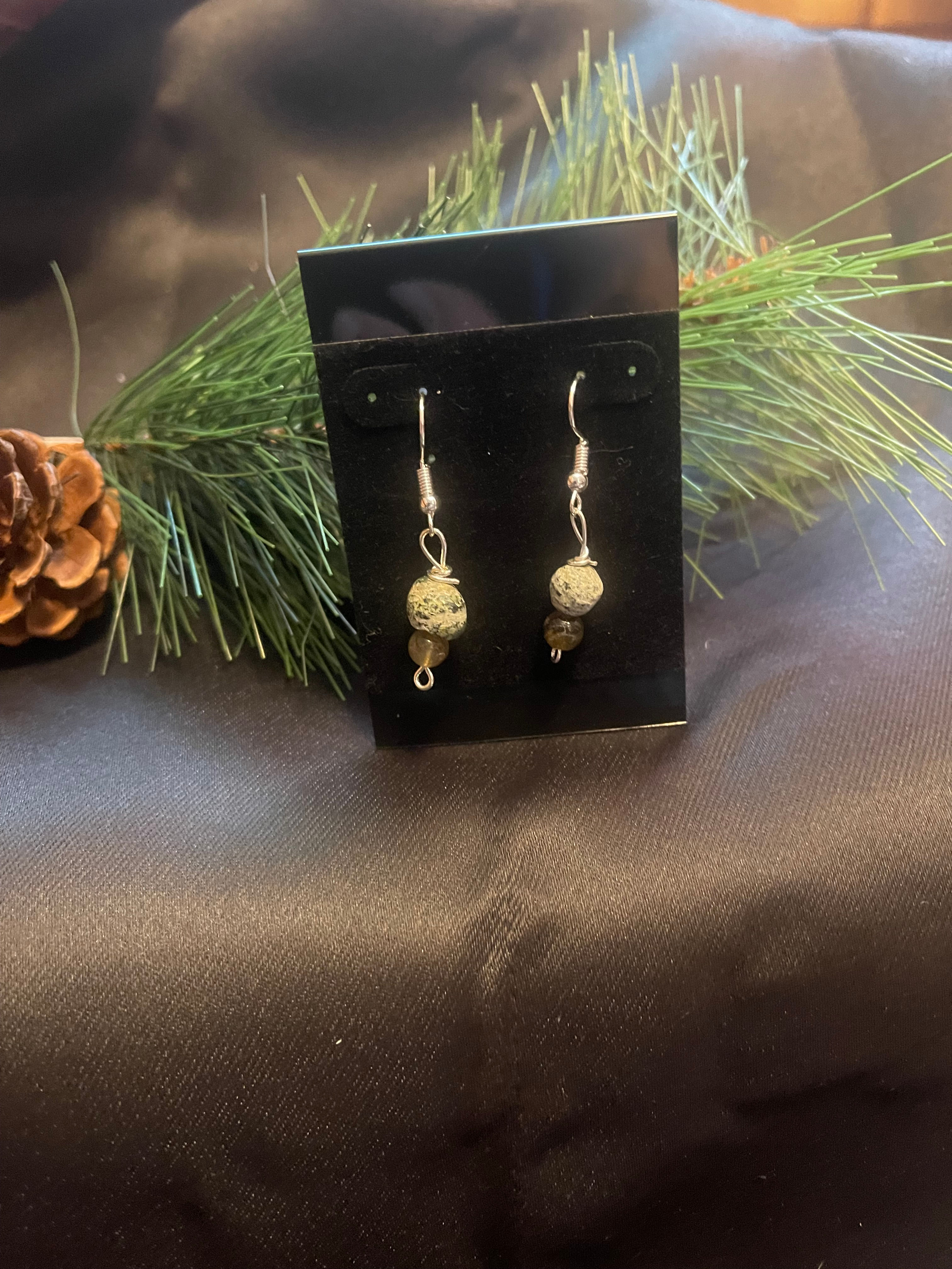 Zebra Jasper & Labradorite Earrings