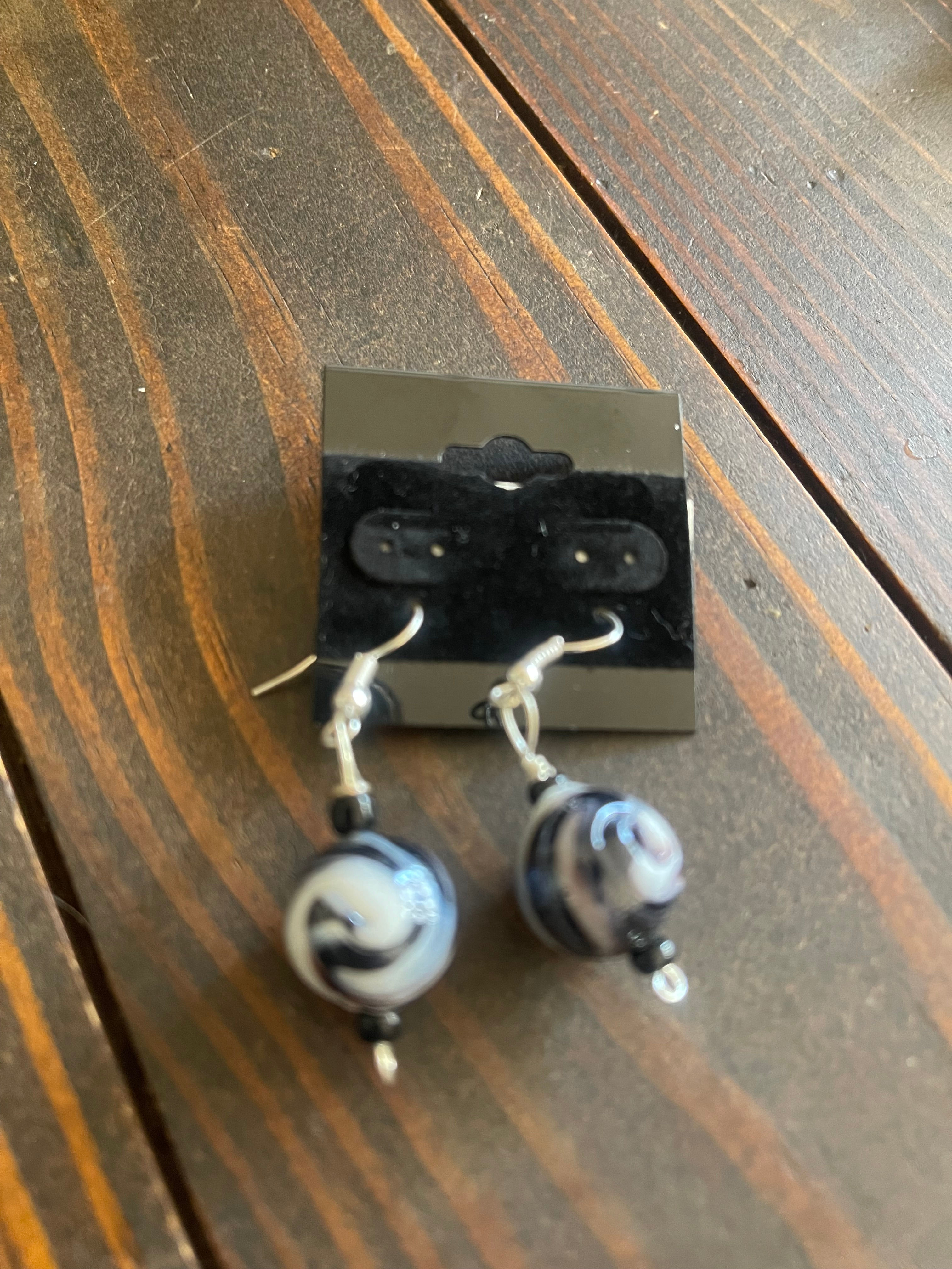 Round Glass Bead Earrings