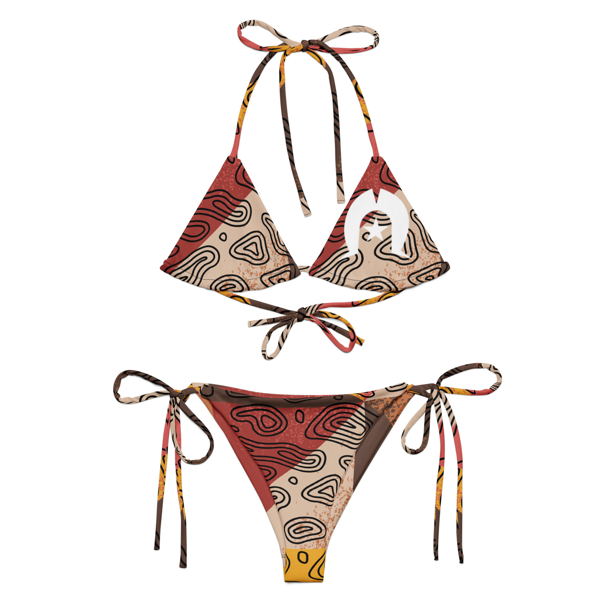 All-over print recycled string bikini