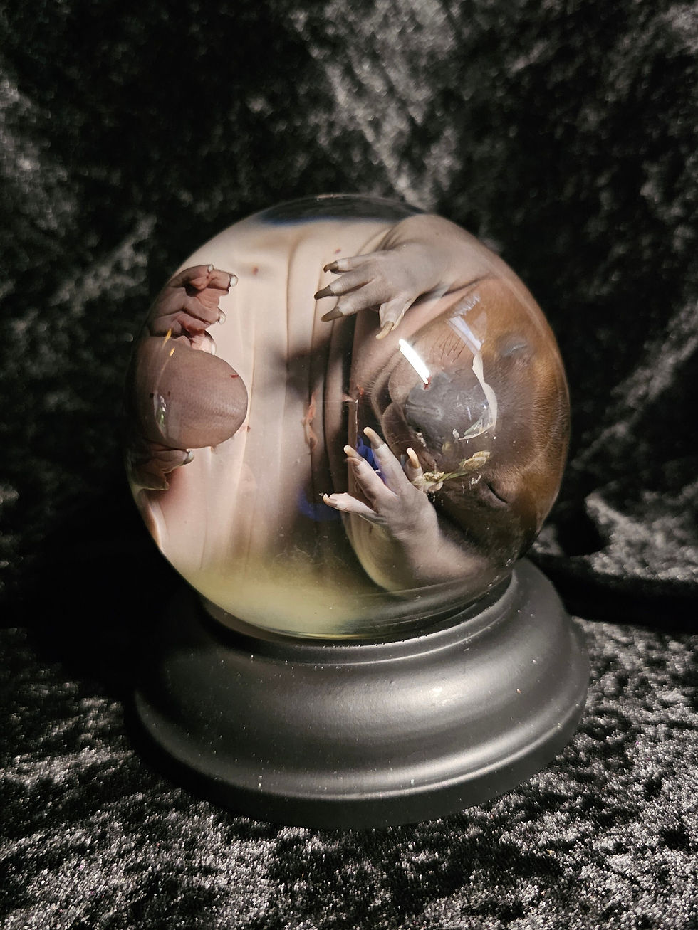 Thumbnail: Preserved baby beavers in 100mm globe