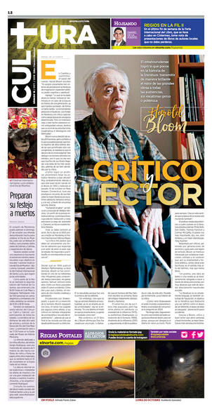 El Norte. Harold Bloom Crítico y lector por Daniel De la Fuente
