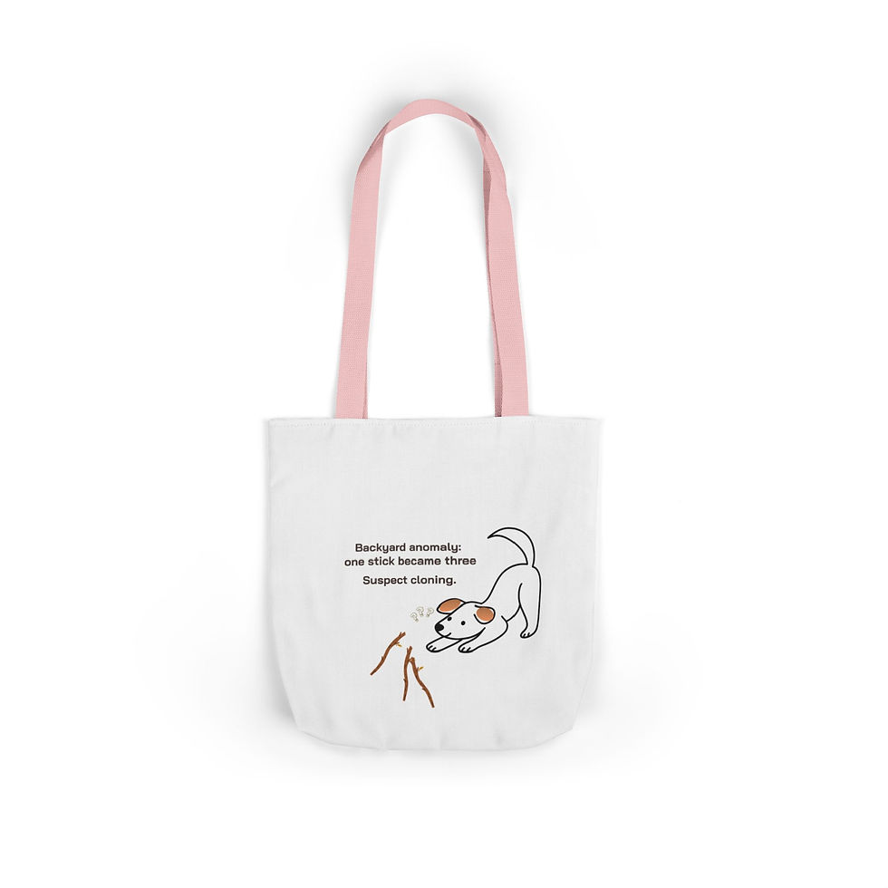 Thumbnail: Funny Dog Lover Canvas Tote Bag – "Backyard Anomaly"