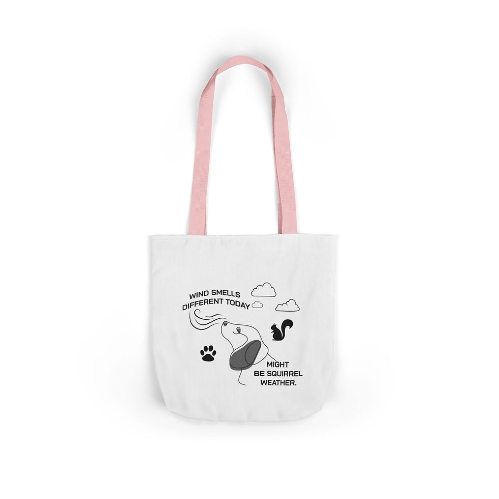 Thumbnail: Whimsical Canvas Tote Bag with Fun Animal Design - Perfect for Squirrel Lovers
