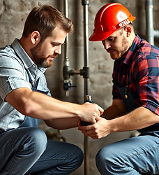 picture of a plumber training a new guy.jpg