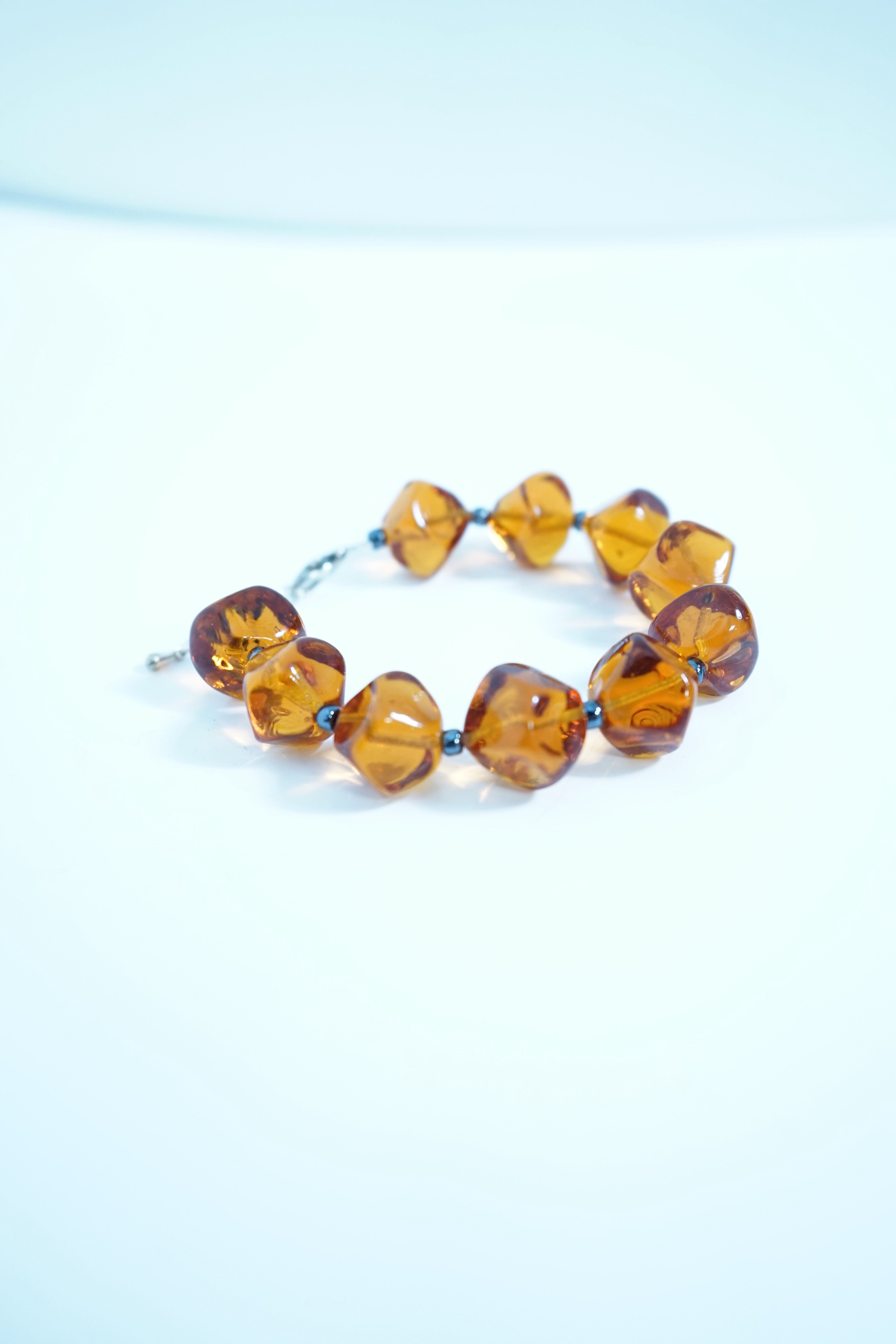 Bracelet en Verre couleur Ambre