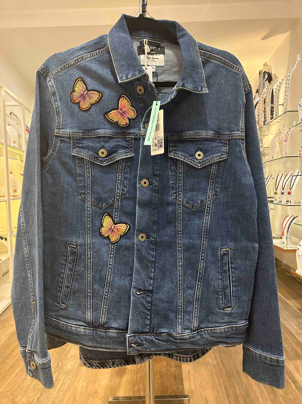 Miniature : Veste en Jean Ailes, Fleurs et Papillons