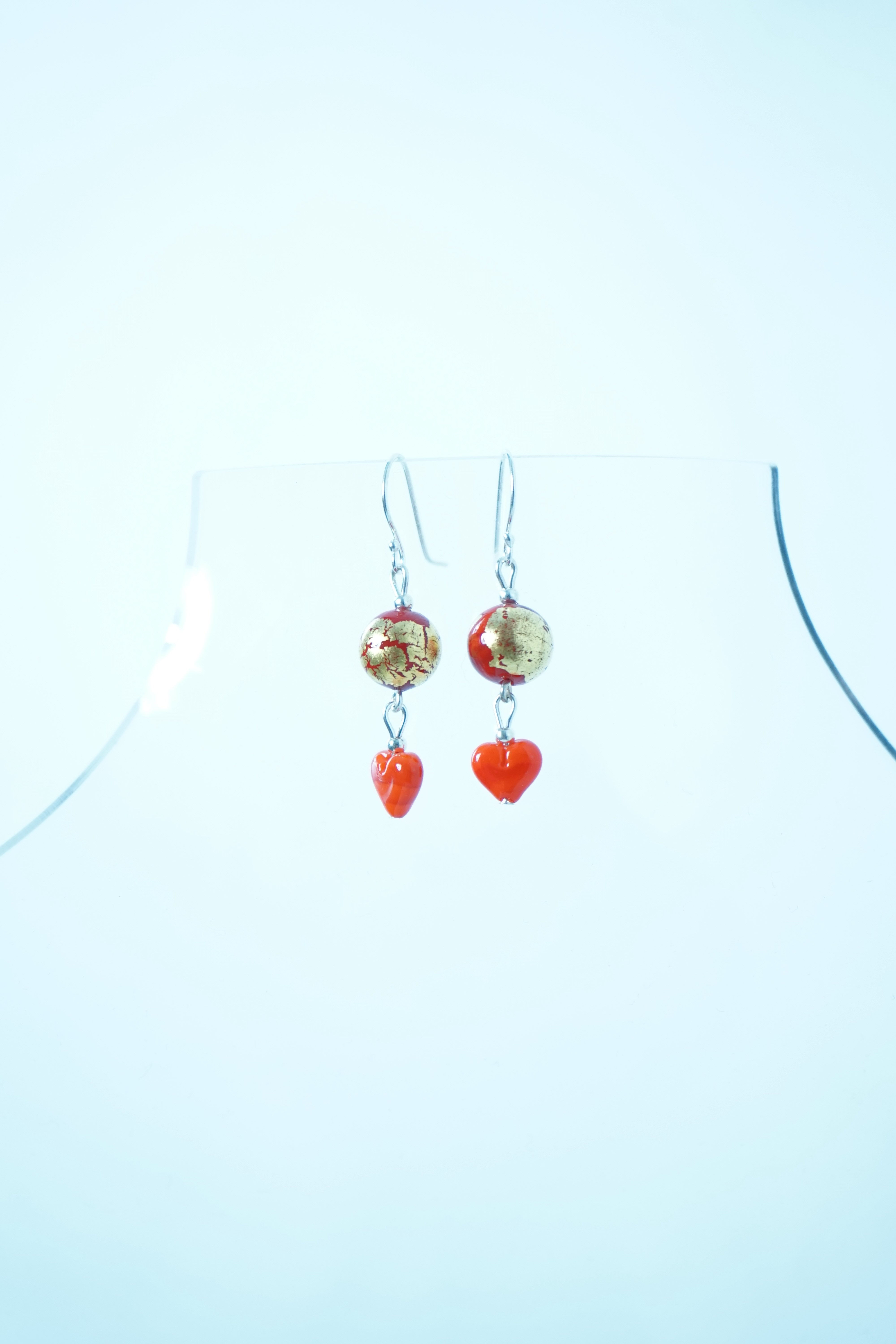 Boucles d'oreille Saint-Valentin tons chauds