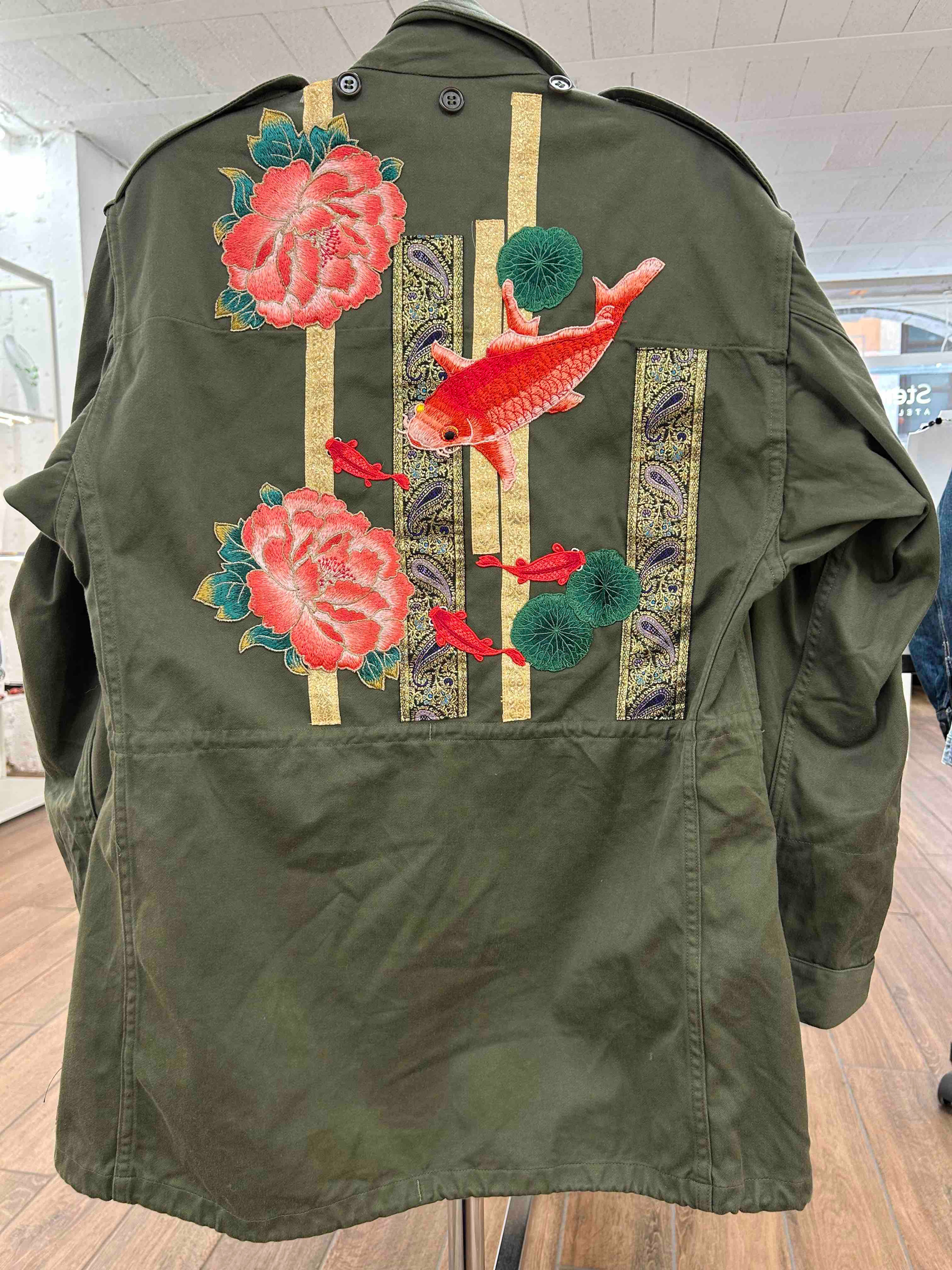Veste Militaire Carpe Koi, Pivoines et Rubans