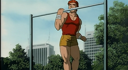 baki hanma exercising (one arm pull ups)
