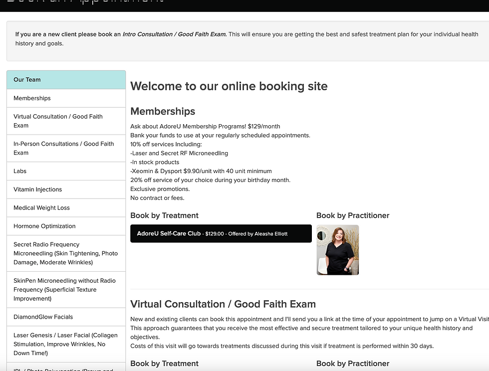 Online Portal to sign up for membership