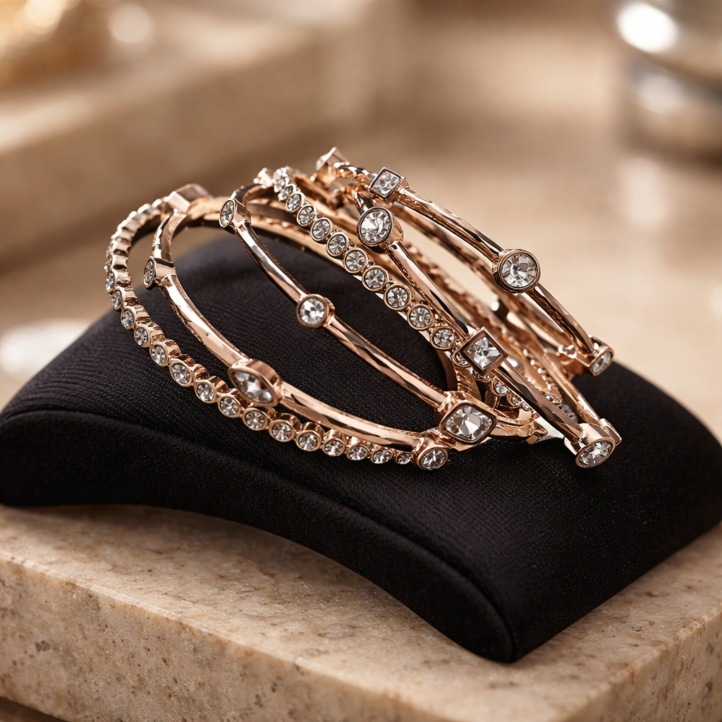 Graziano CN brass stacked bracelets