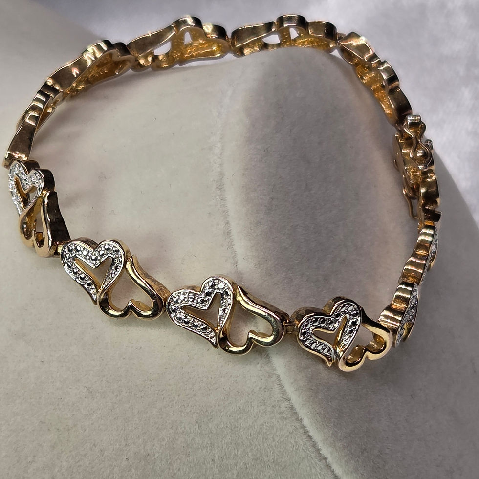 Thumbnail: 18k Yellow Gold Plated Open Heart Bracelet