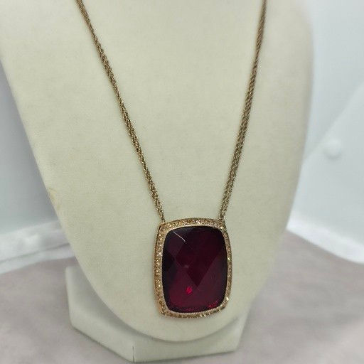 Thumbnail: Vintage Monet NOS deep red crystal stone