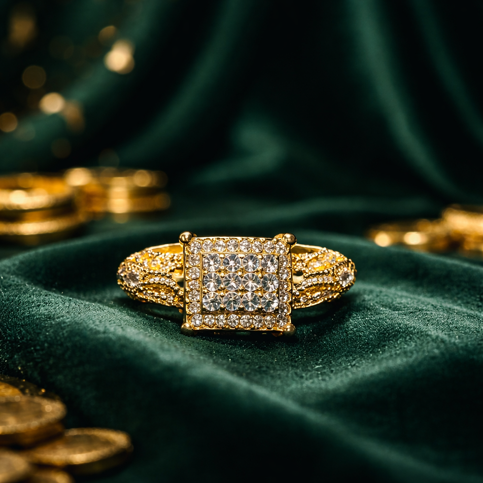 Thumbnail: Square setting multi faux diamond ring size 5.75