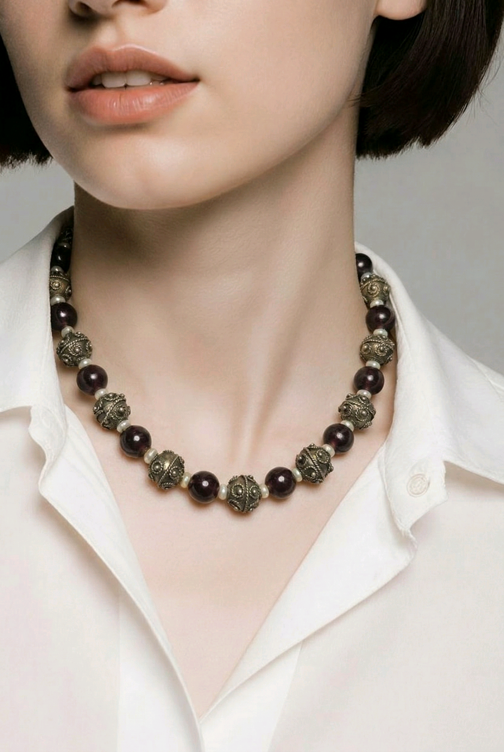 Vintage Bali beaded necklace