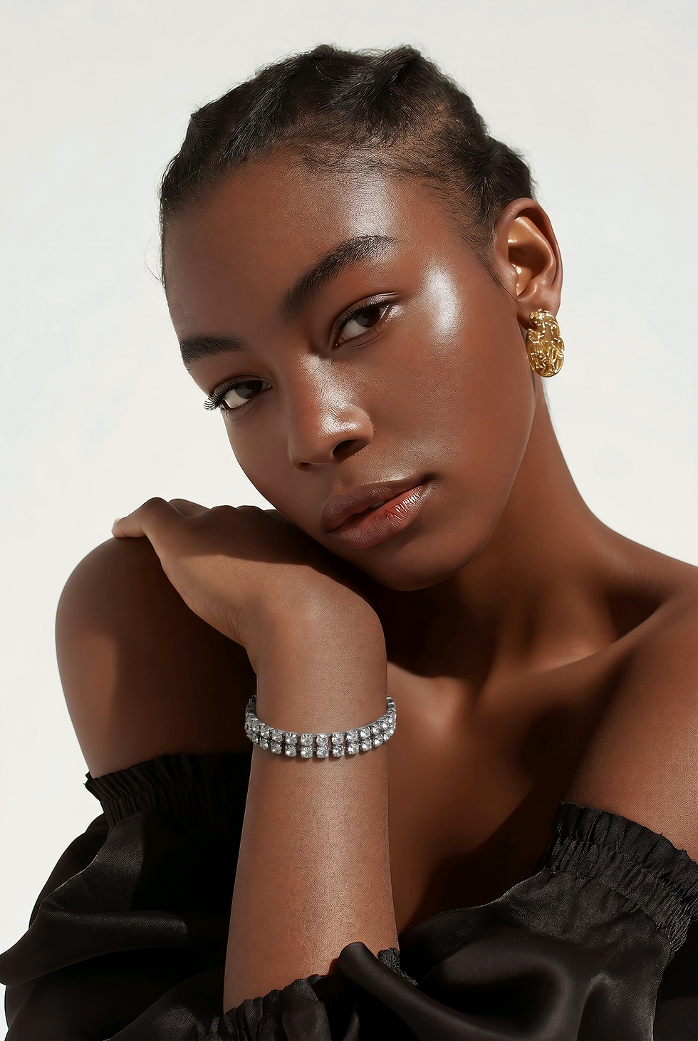 Thumbnail: Set of silver toned bracelets