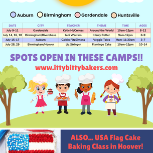 Itty Bitty Bakers Summer Baking Camp Offerings 2025