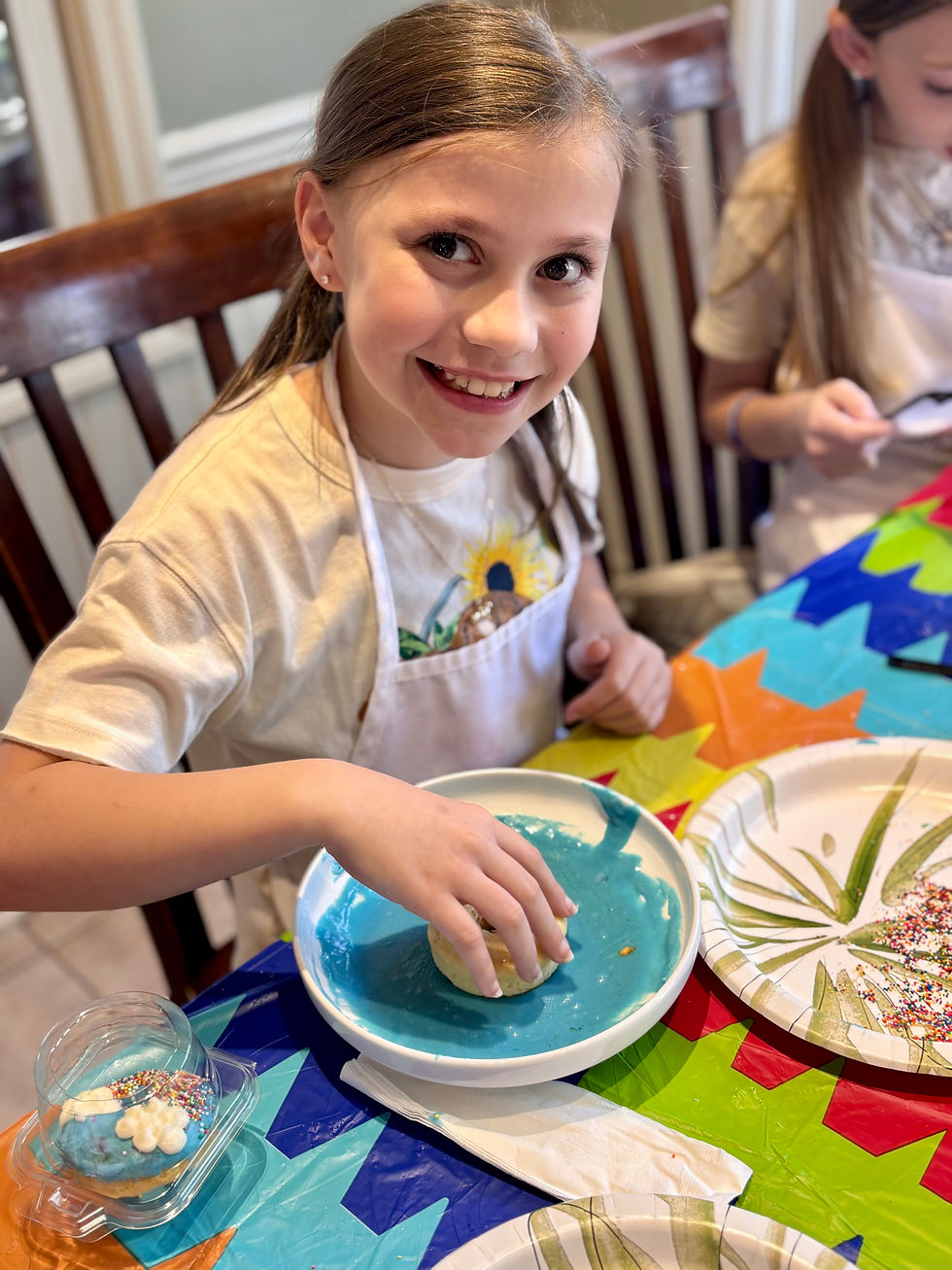 donut making at a kids baking class in birmingham alabama
