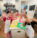 flour covered hands at baking class