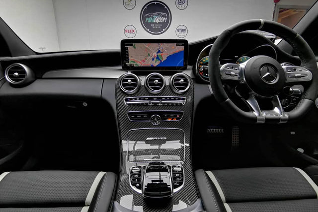 Clean dashboard and centre console after interior detailing