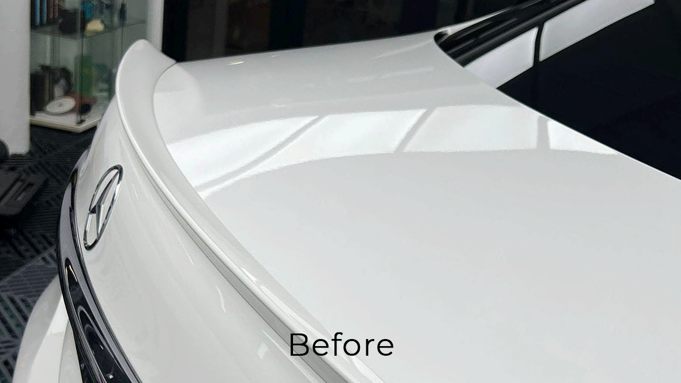 Gloss black de-chrome result on a customer car