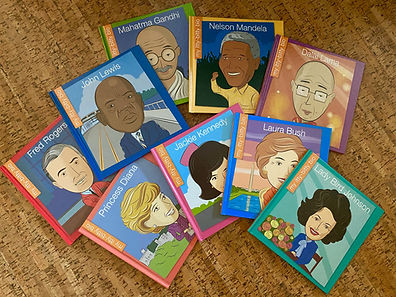 Nine early reader books fanned out