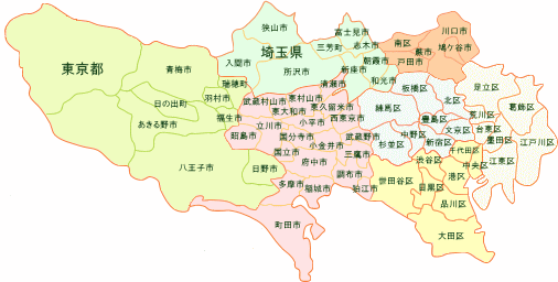 車検の出張引取りの範囲を示した地図