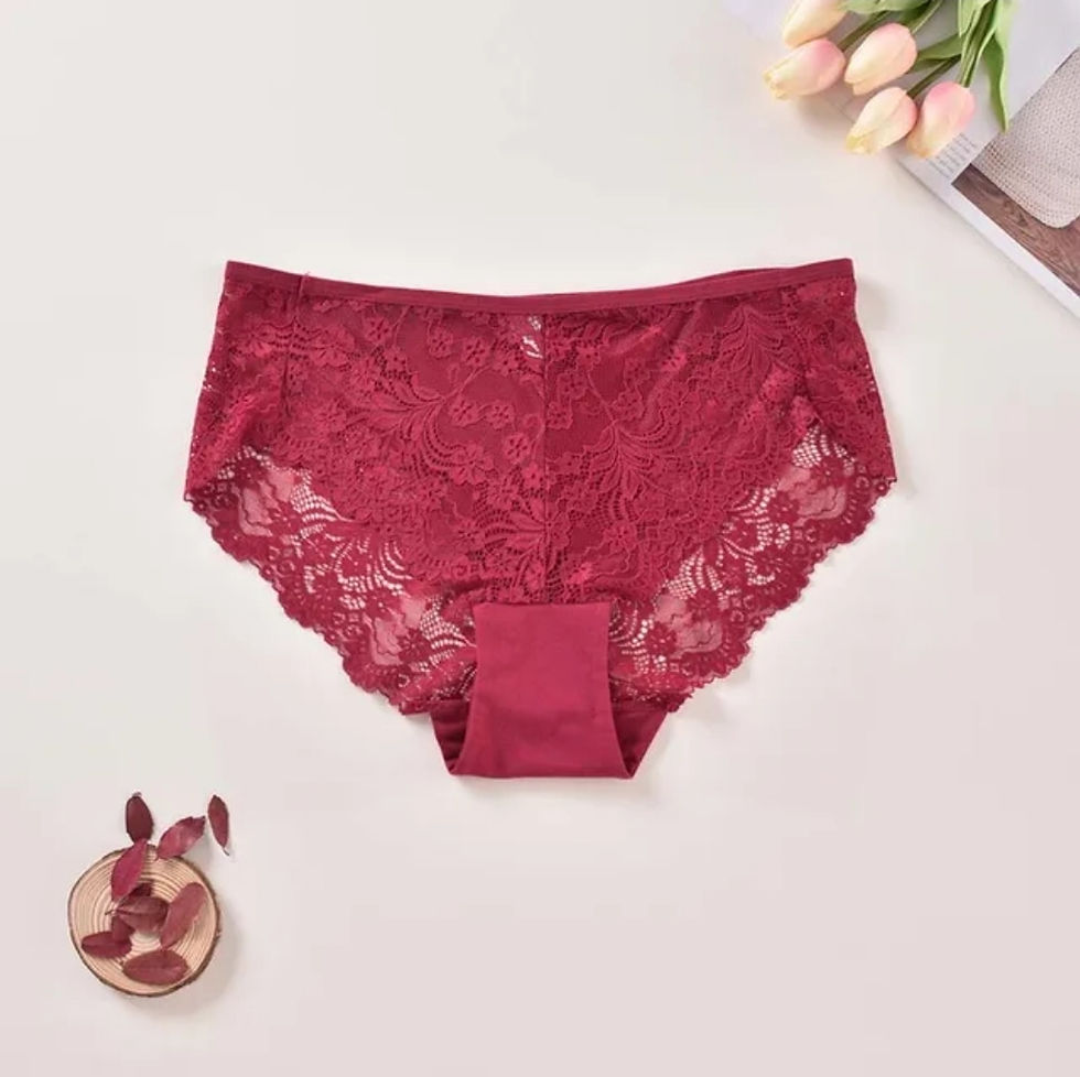Thumbnail: Plus Size Mini Flower Printed Lace Panty #11a
