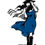 Thumbnail: Art Print "Windy Welly Girl - Blue Dress"