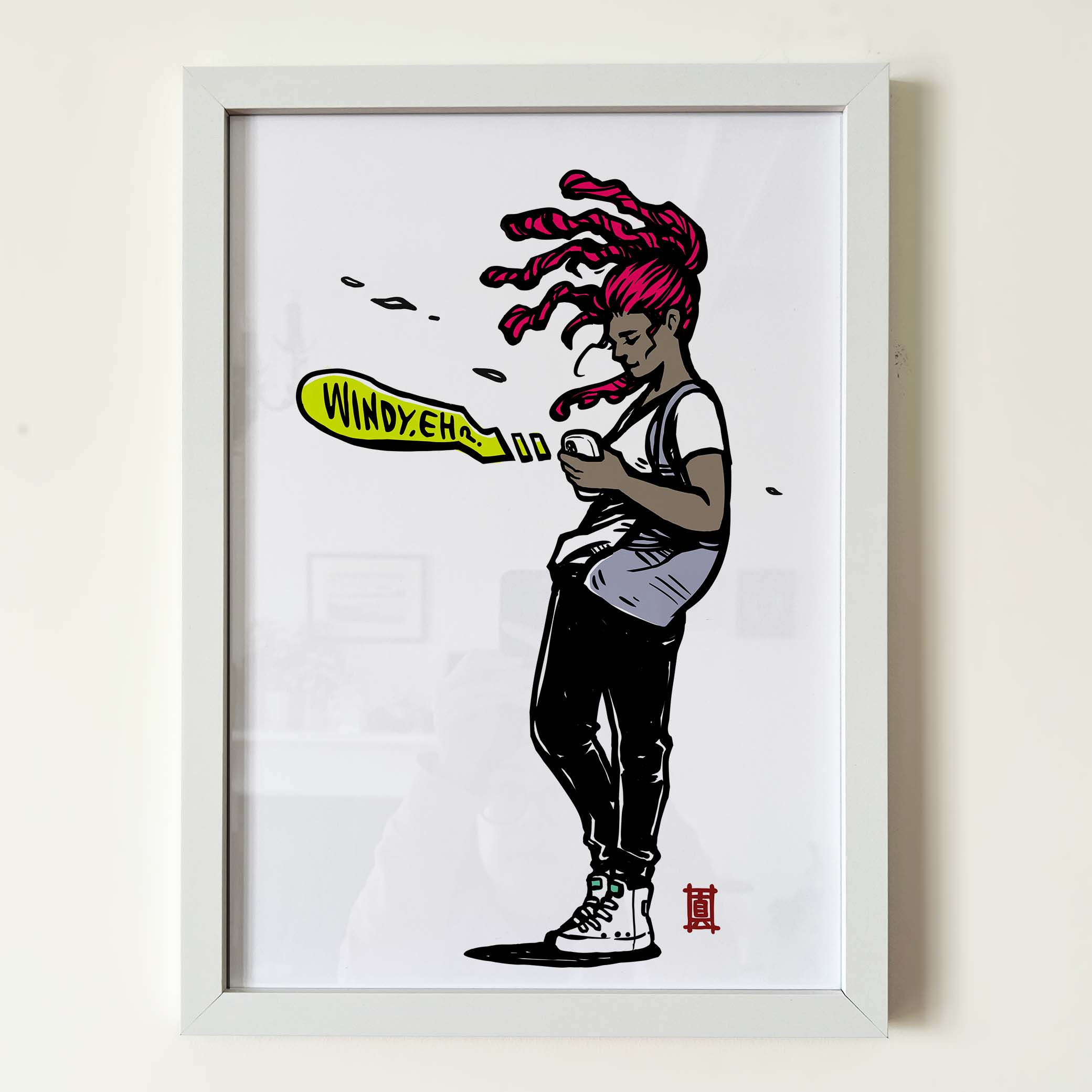 Art Print "Windy Welly Girl - Dreadlock"